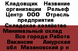 Кладовщик › Название организации ­ Рельеф-Центр, ООО › Отрасль предприятия ­ Складское хозяйство › Минимальный оклад ­ 28 000 - Все города Работа » Вакансии   . Амурская обл.,Мазановский р-н